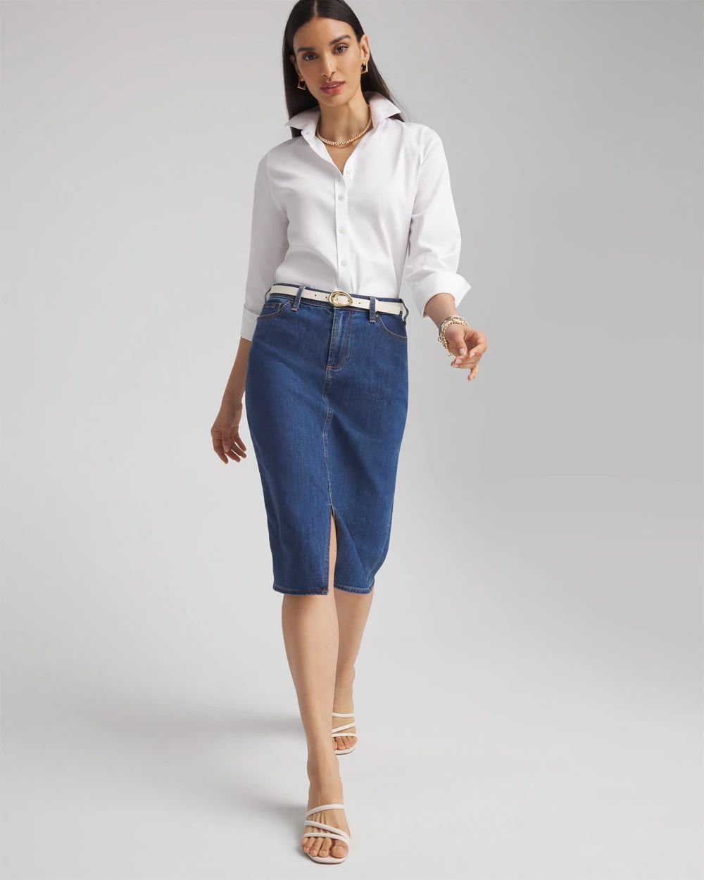 【INCHANT ME】105 Denim Midi Skirt INCHANT ME】105 Denim Midi Skirt (INCHANT ME/スカート